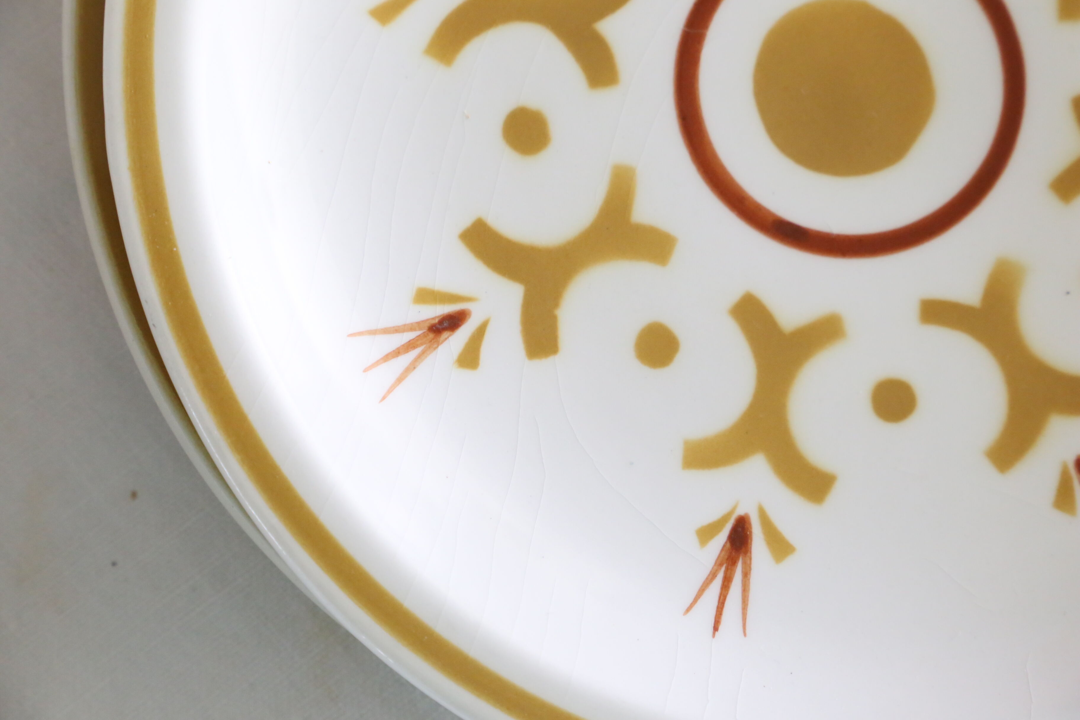 Longchamp dessert service, 10 plates and 1 dish, Vintage