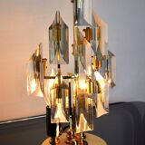 Lamp by Oscar Torlasco for Stilkronen, cut glass Murano, Italy, 1970