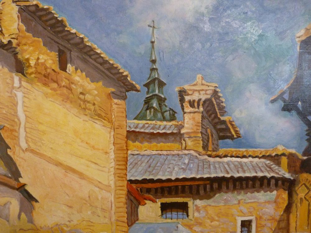 Spanish Village signed Diaz de la poue