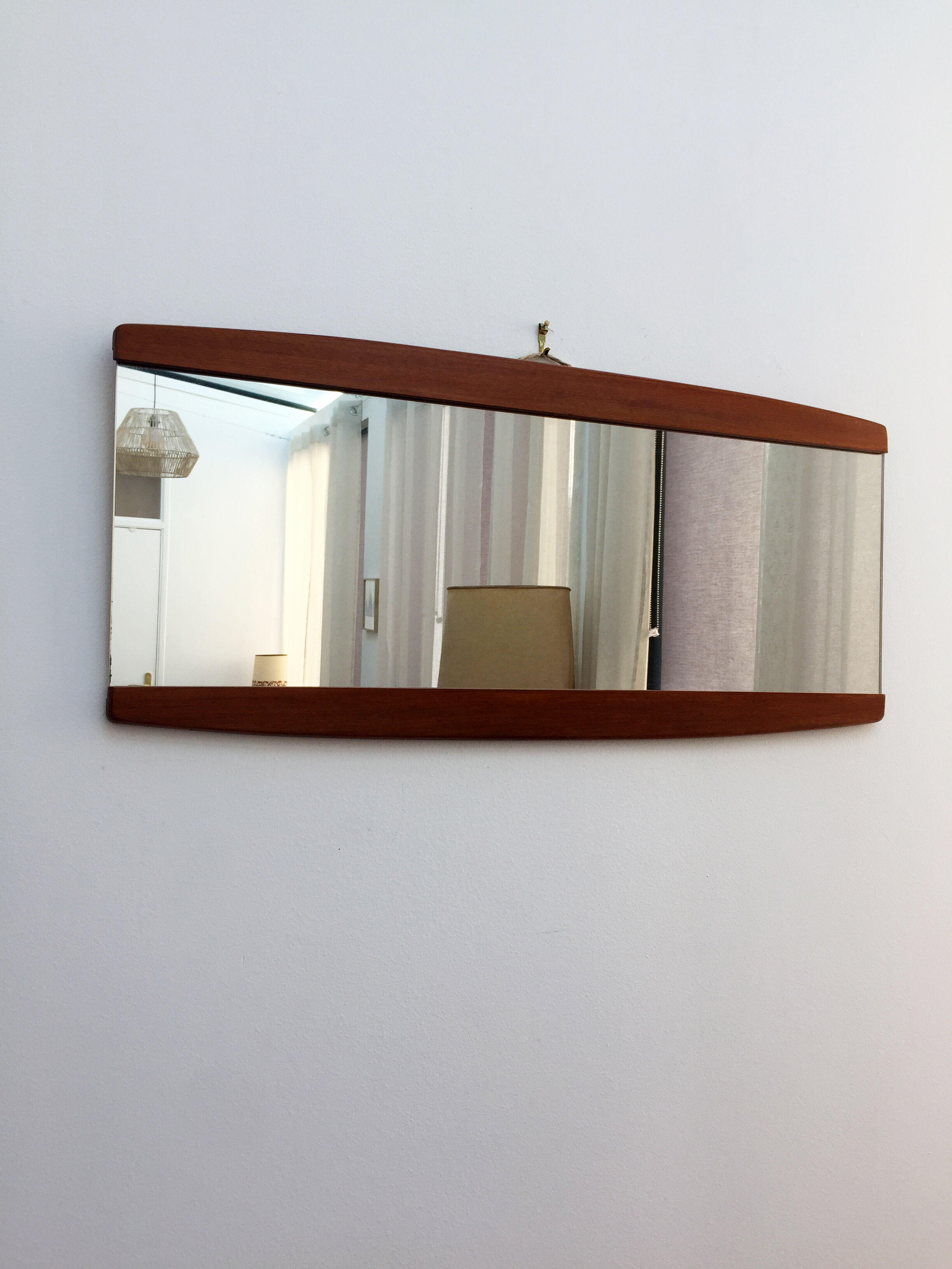 Scandinavian teak mirror 35x79cm