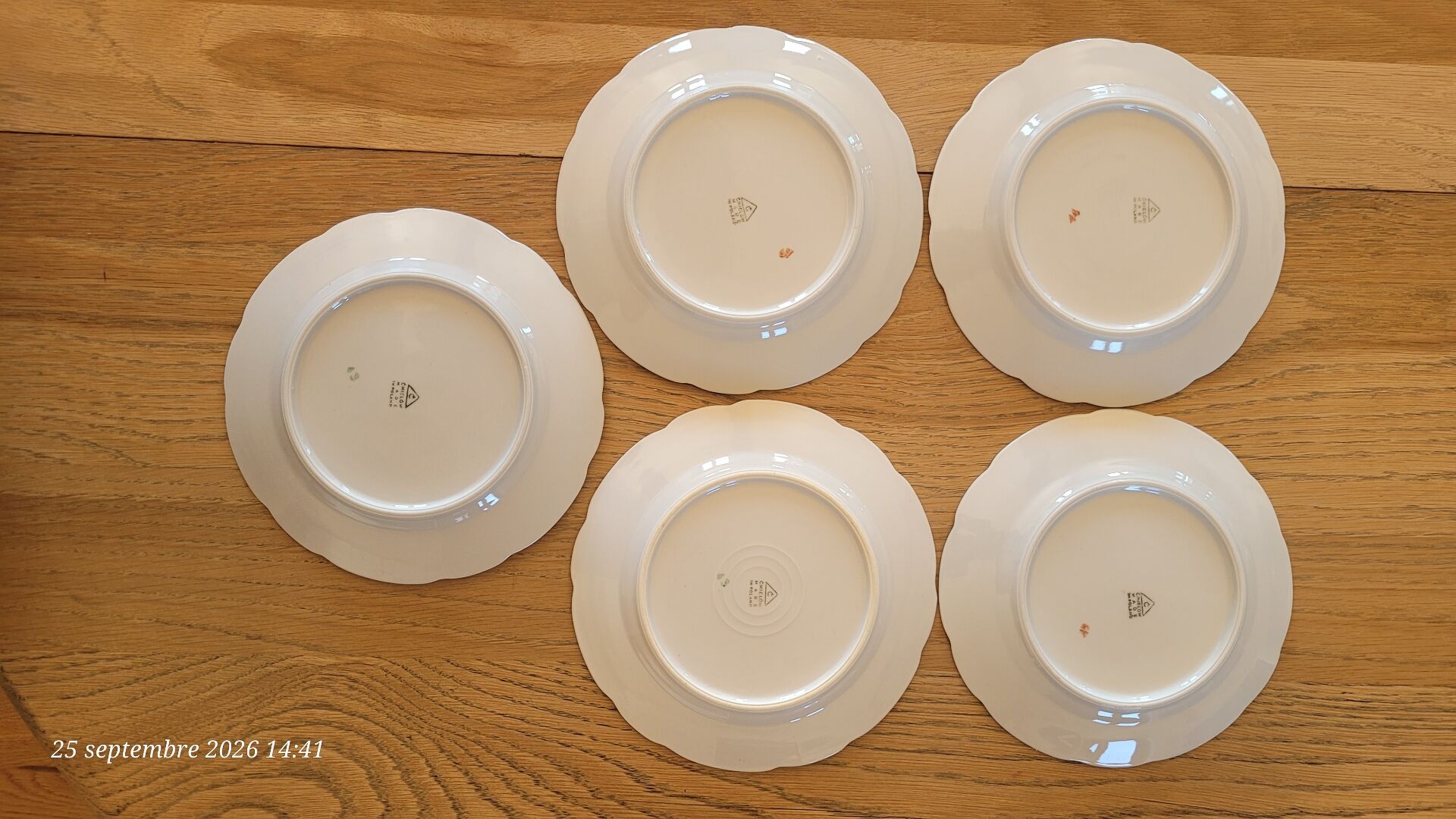 5 dessert plates in Polish porcelain