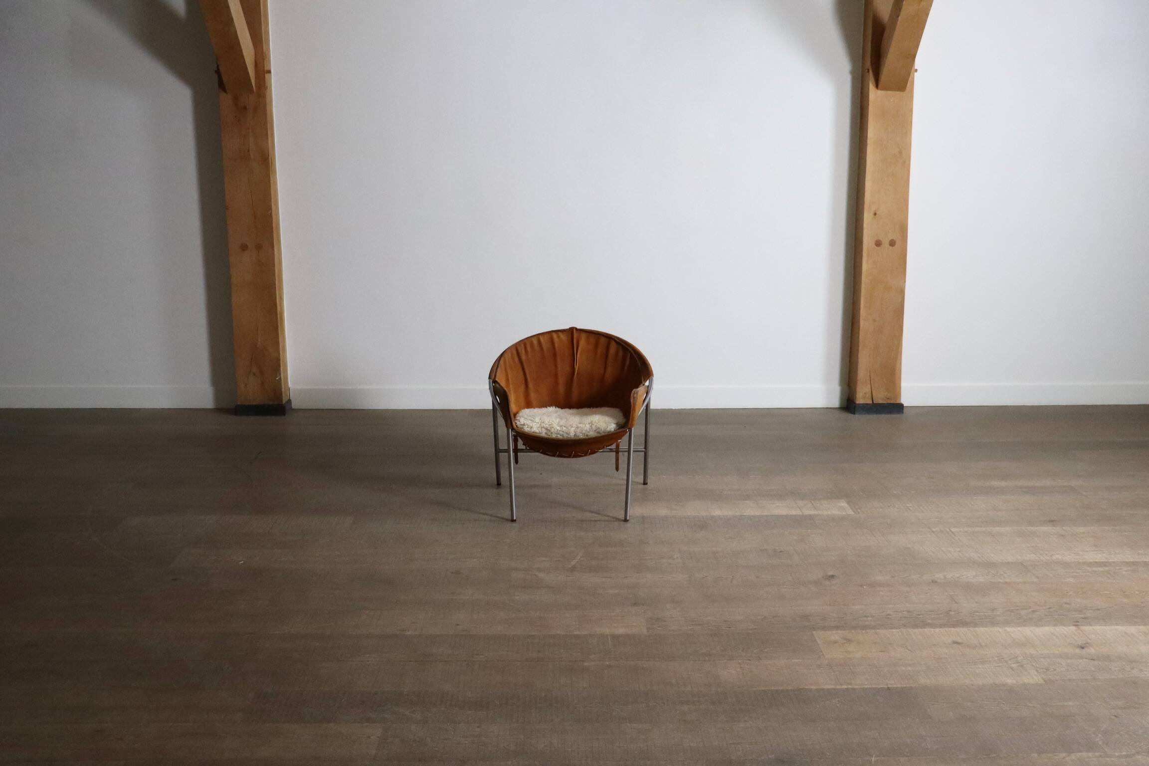 Erik Ole Jørgensen for Bovirke Easy Chair in suede and chrome Denmark 1953