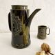 Furnivals porcelain coffee pot and 5 cup set, Made in England