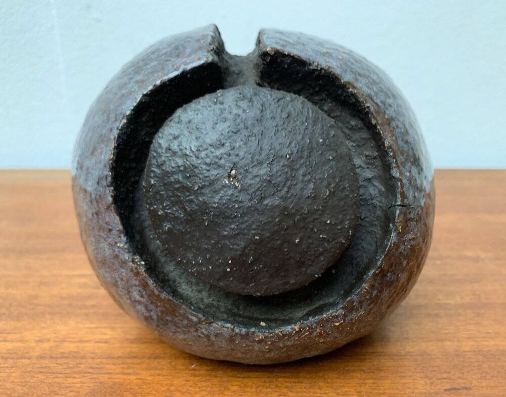 Brutalist mid-century studio pottery art sculpture from the 1960s.
