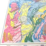 Vintage map of Jura France Switzerland 43x43cm from 1950