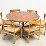 Table à manger ronde italienne en palissandre
