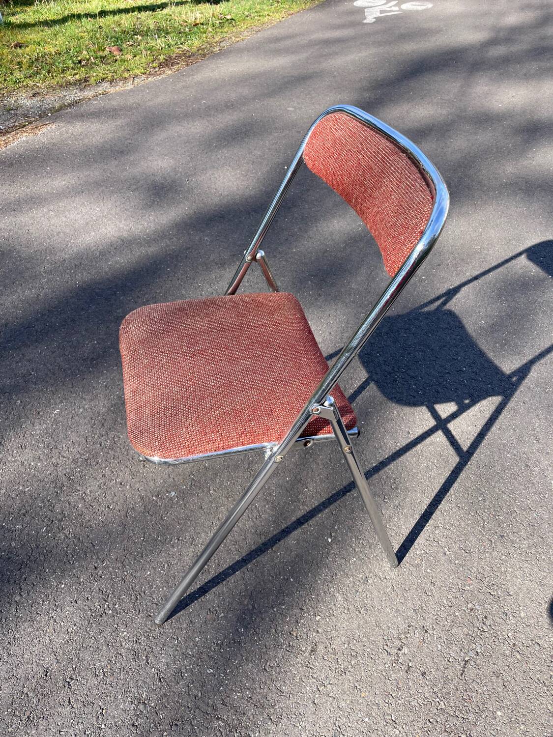 Souvignet 1970 stainless steel folding chair