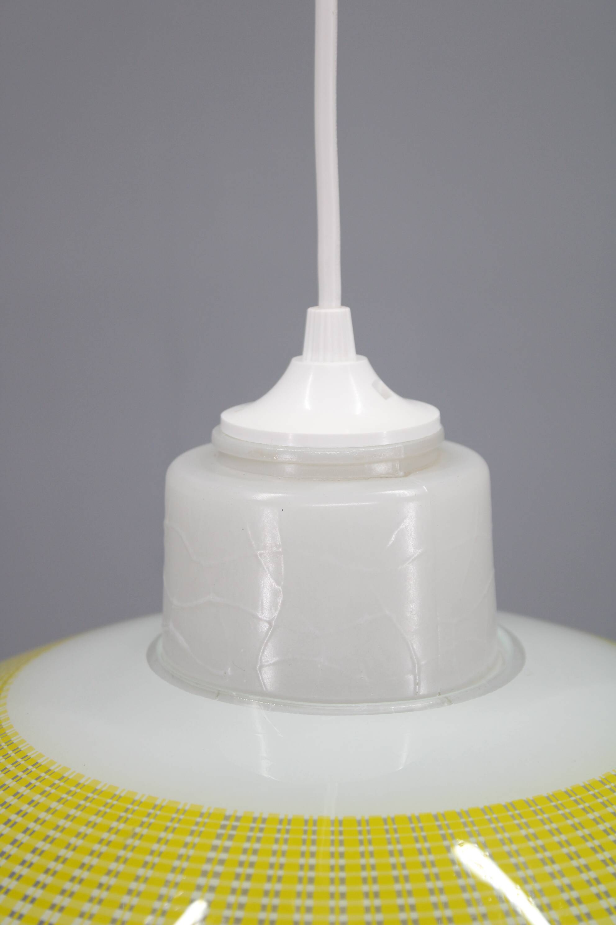 1970s Glass Pendant Light, Czechoslovakia