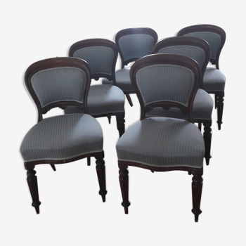 Lot de 6 chaises époque victorienne XIX siècle