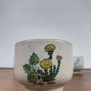 Set de 4 tasse à thé "herbier" , 1960/70, céramique