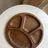 Teak aperitif tray plate, design 1960 Denmark