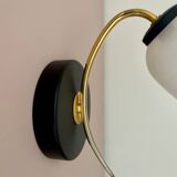 Vintage globe wall lamp in white opaline
