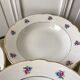 set of 6 hollow plates Digoin Sarreguemines small flowers 50s