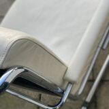 Vintage leather tubular chrome arm chair