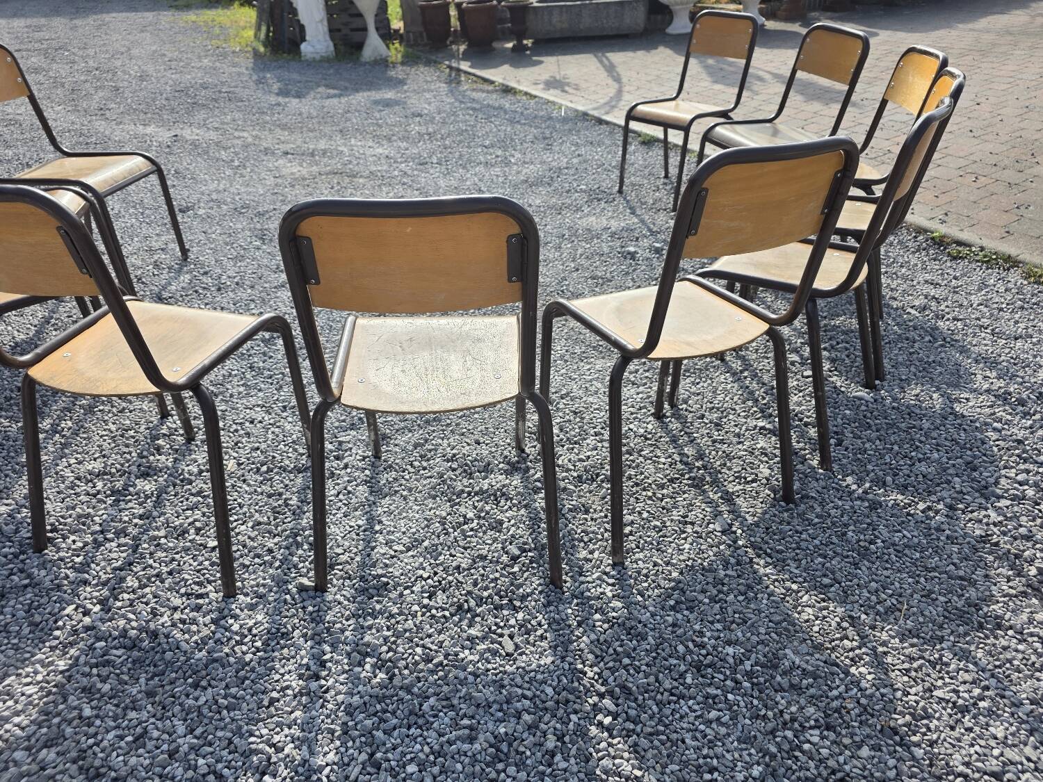 11 school chairs from the 70s