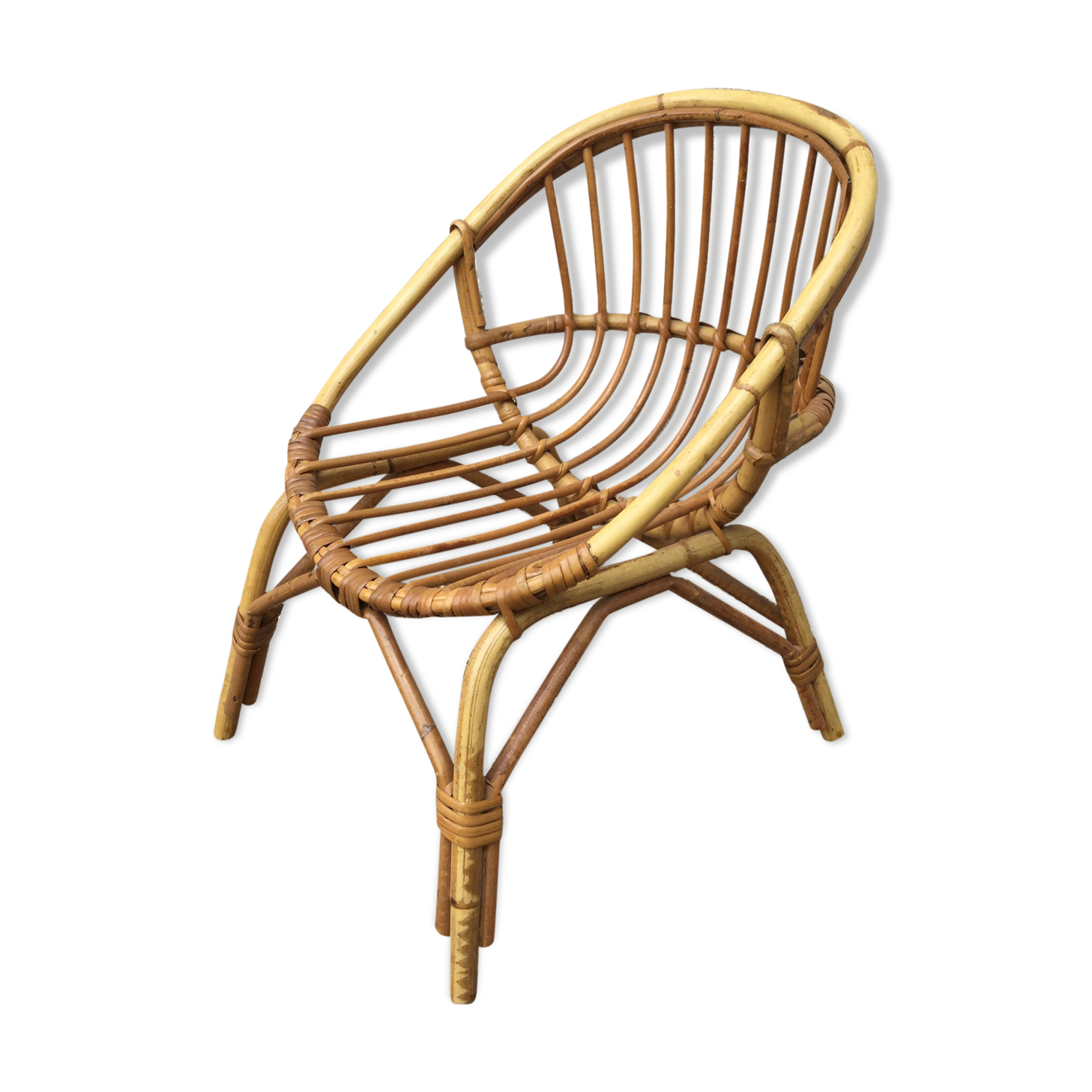Children's basket rattan chair