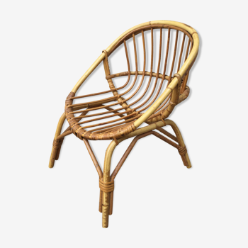 Children's basket rattan chair
