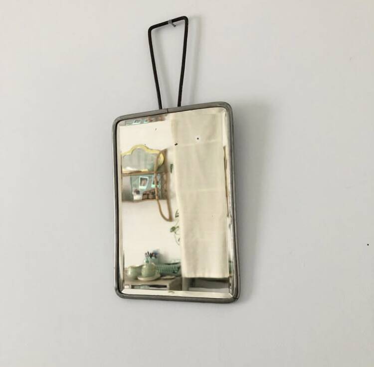 Vintage Beveled Barber Mirror