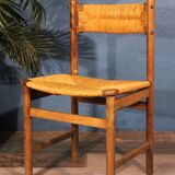 Wooden & straw chair 1960