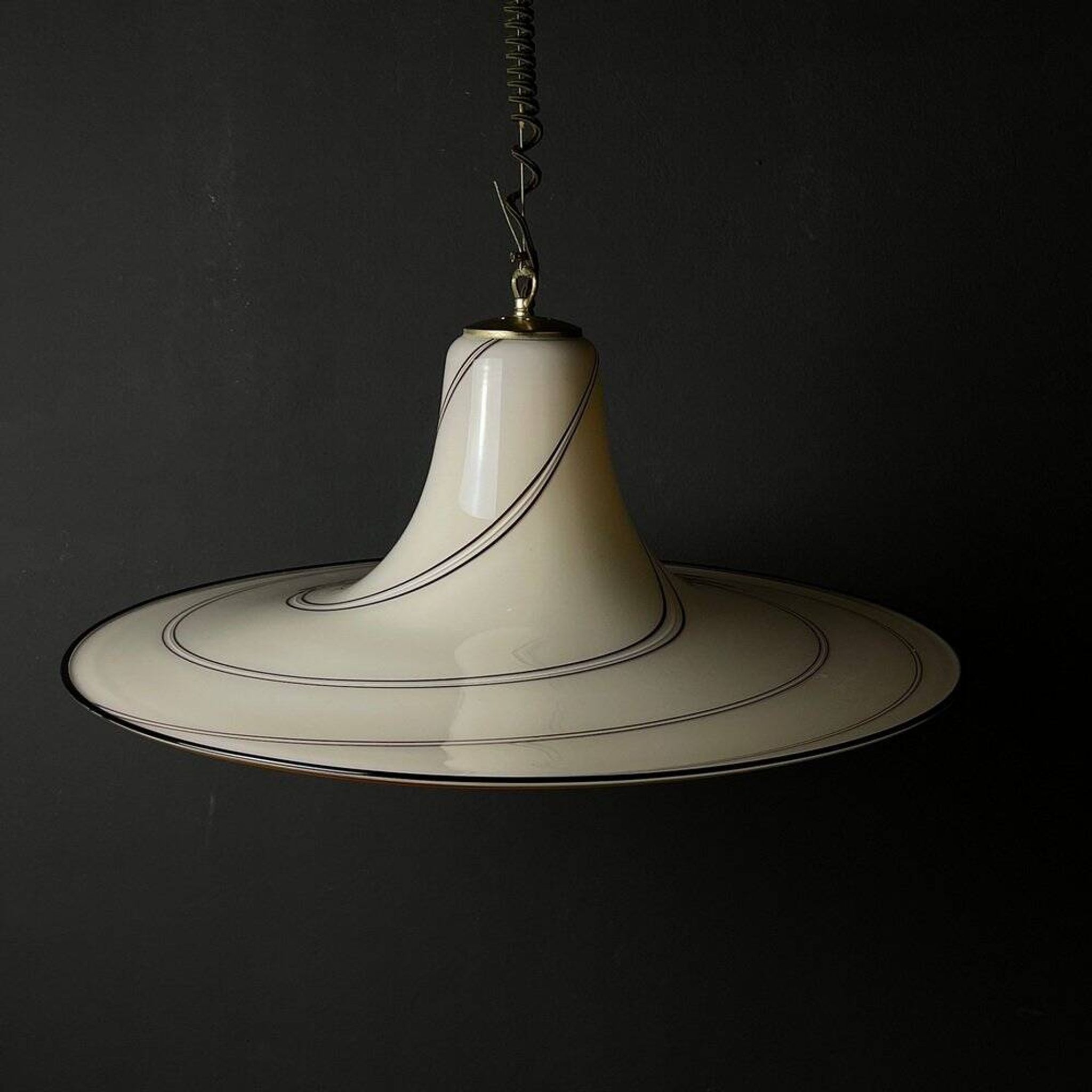 Beige Murano glass pendant, Italy, 1970s