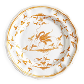 Assiette faïence de Moustiers oiseau orange