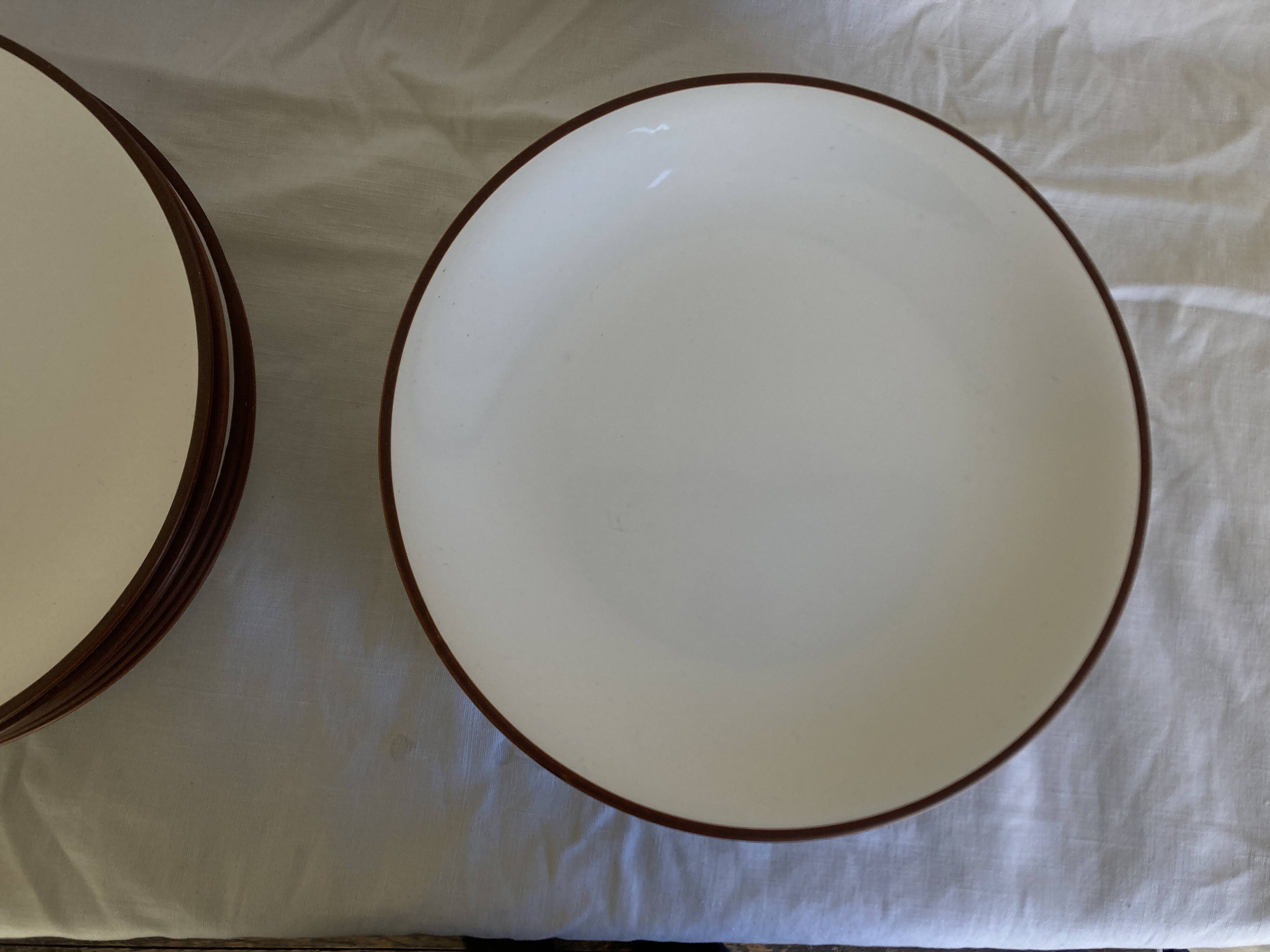 set of 12 flat plates in Siena enameled earthenware by KMK Scandinavian 1965