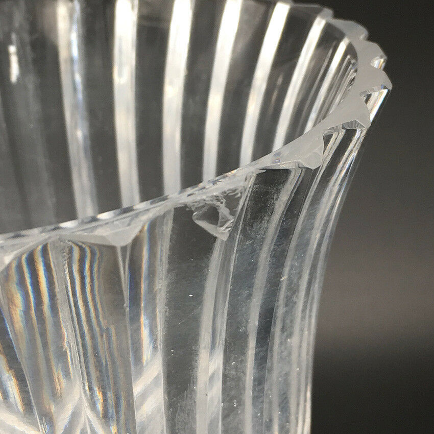 Crystal peddle vase carved baccarat unsigned 19th