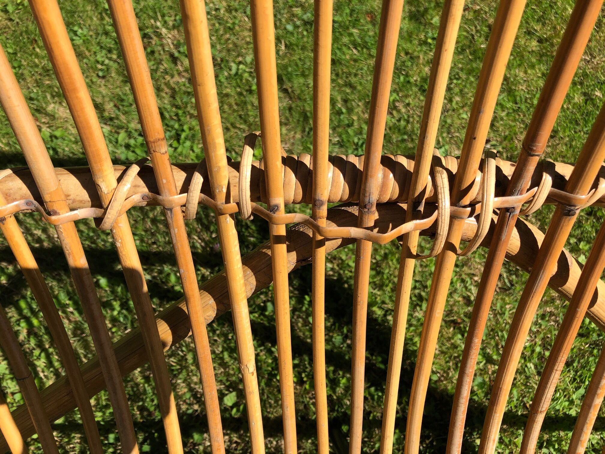 Rattan bench 50s