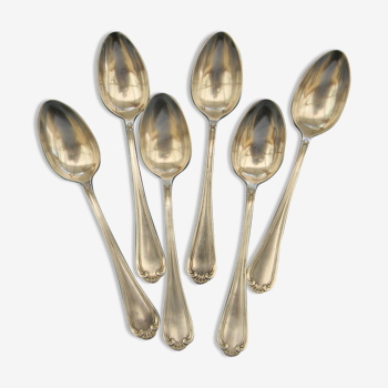 Set of 6 teaspoons in silver metal