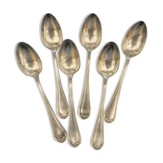Set of 6 teaspoons in silver metal