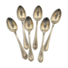 Set of 6 teaspoons in silver metal