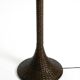 XL 70s Tulip floor lamp with a brown wicker frame and a plexiglass shade