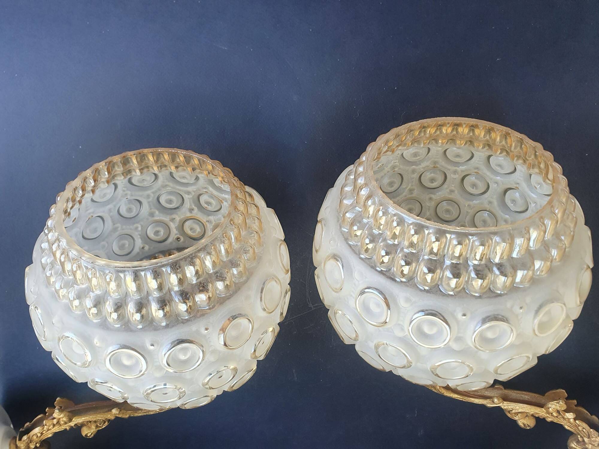 Large vintage wall sconces pair