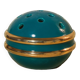 Vase boule pique fleurs Art déco vert & or