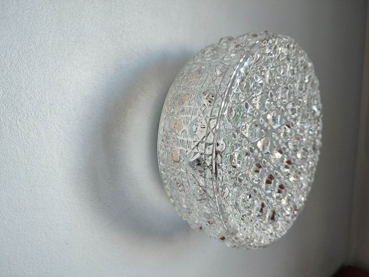 Prisma round ceiling light in vintage glass