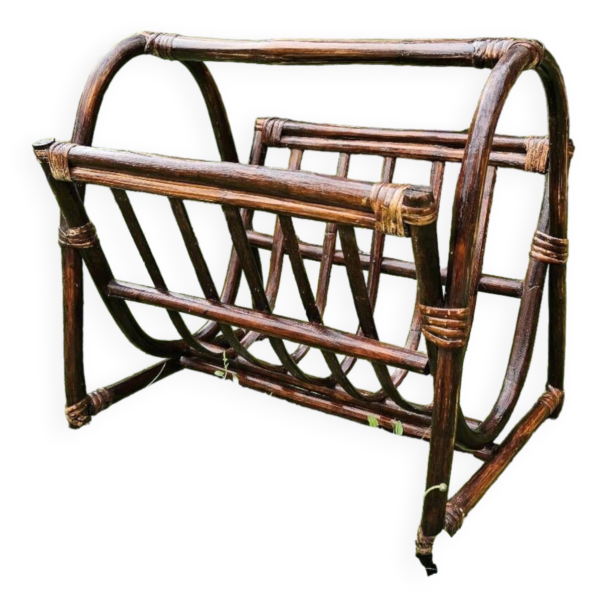 Rattan magazine rack
