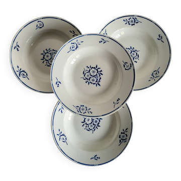 4 Deep Plates in earthenware Moulin des Loups & Hamage model Lucien