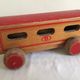 Jouet ancien petit train locomotive et wagons en bois