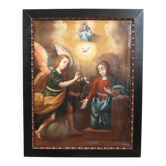 The Annunciation, Italy, 17th Century, Antique Oil Painting On Canvas