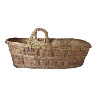Old basket in vintage woven wicker