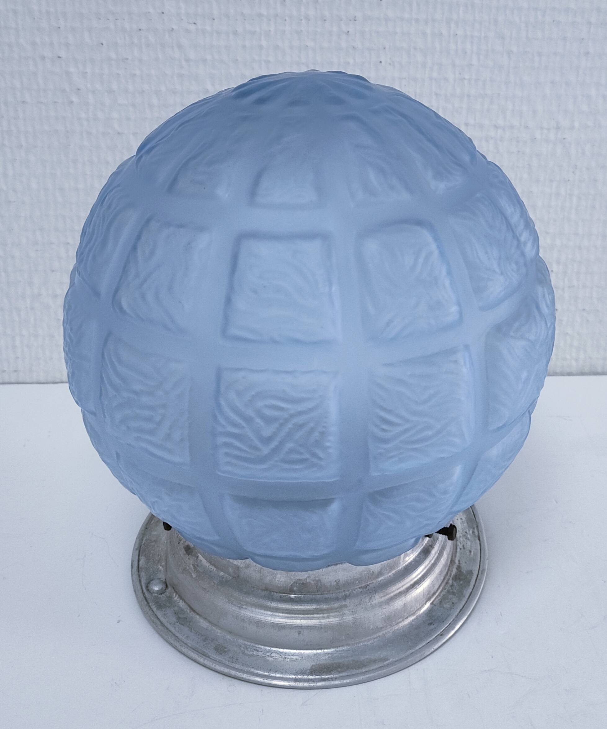 Art Deco ceiling light, blue glass, 1920s