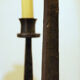 Brutalist wrought iron candle holder beaten