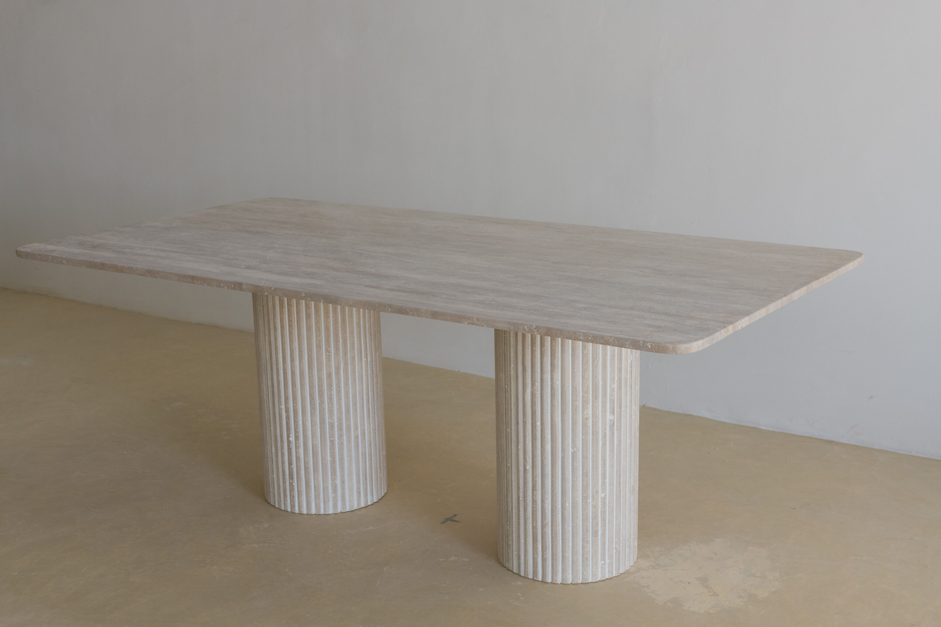 Olympia rectangular dining table - 180x90 - natural travertine