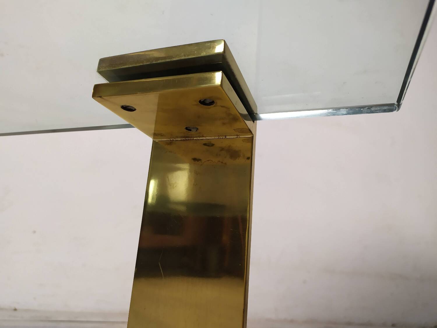 Coffee table glass brass gold