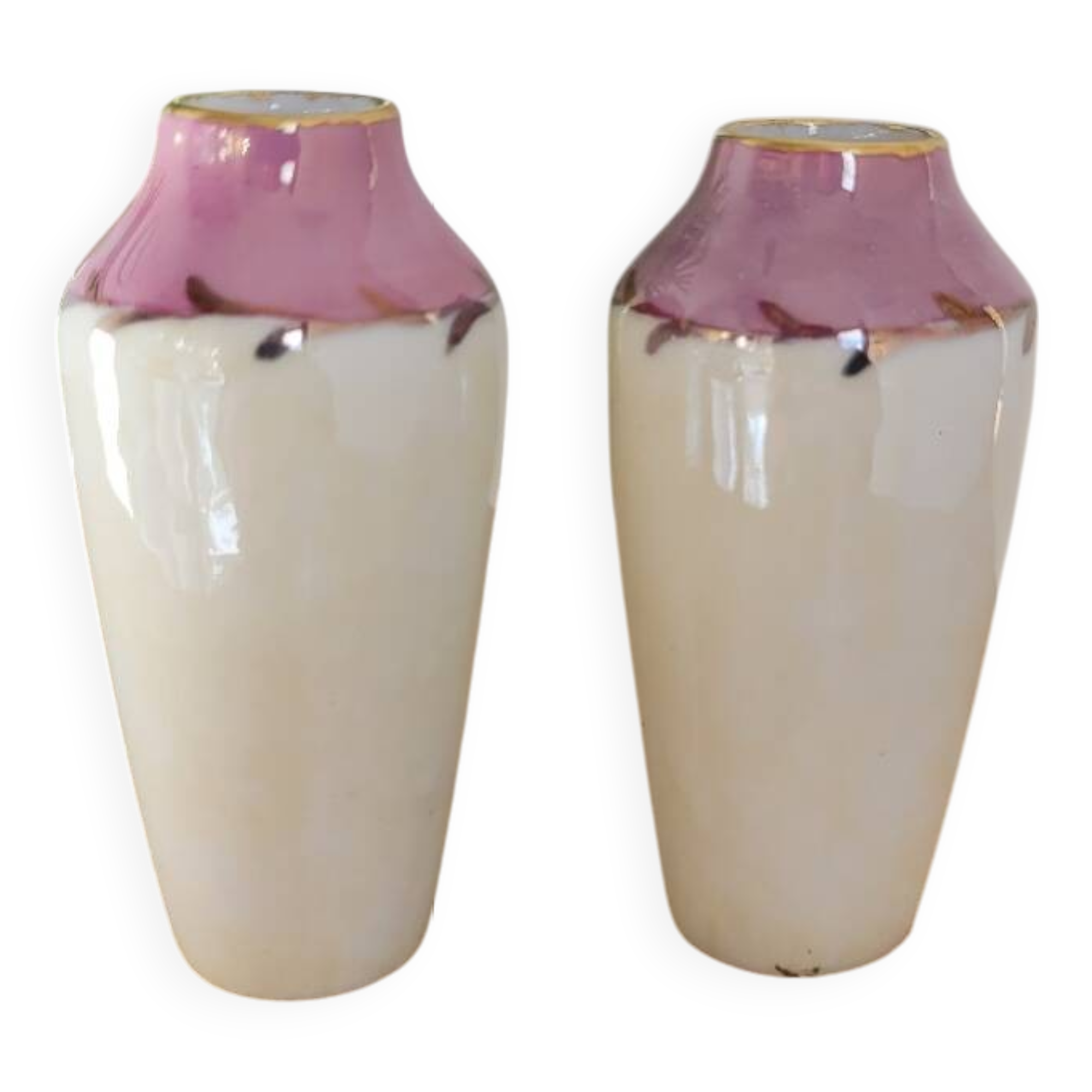 Two mini Limoges vases