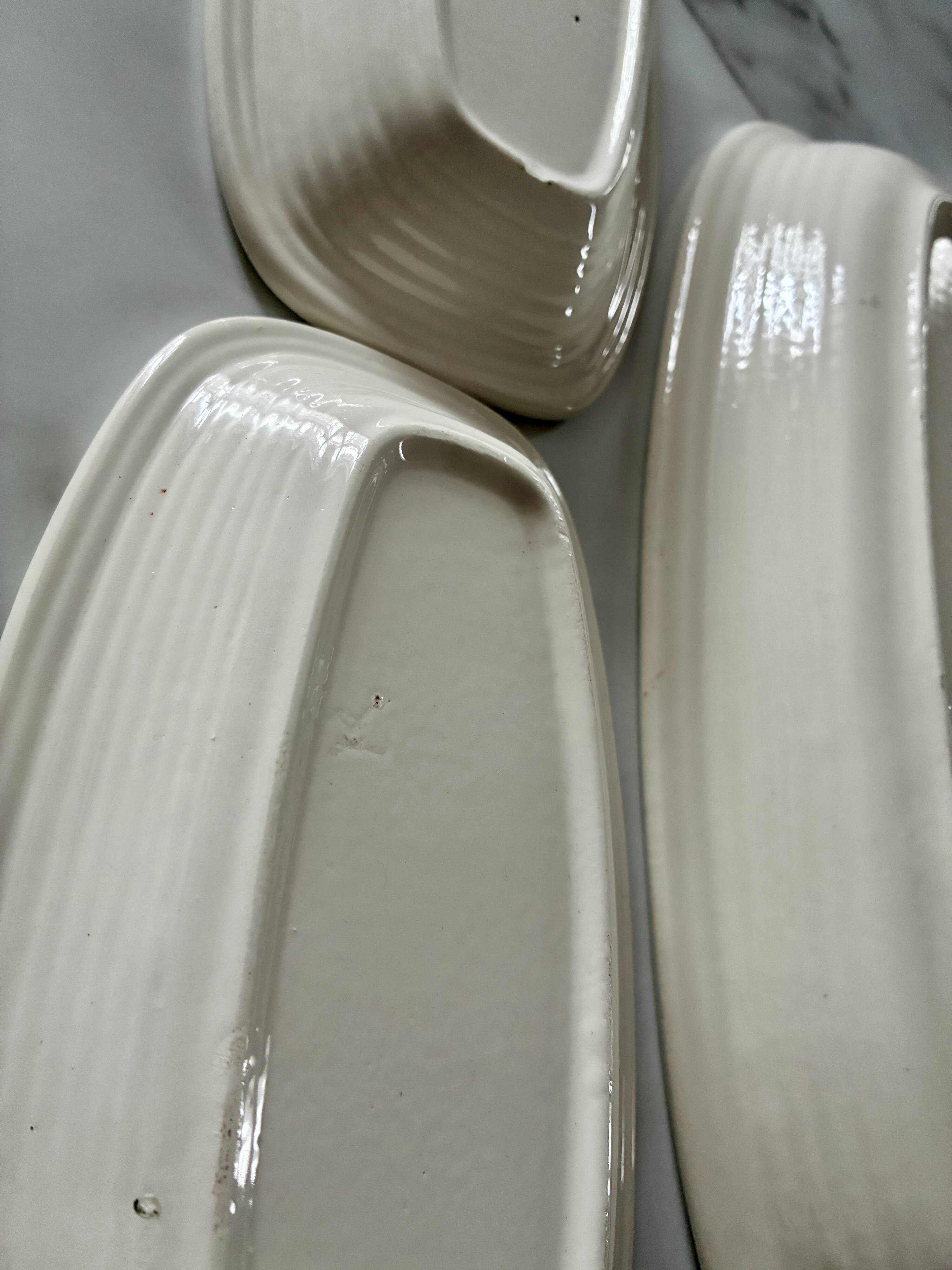 Lot 3 plats céramique vintage chardons