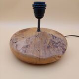 Brutalist oak lamp signed