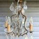 Rare antique brass and crystal cage chandelier with 5 lights from the 20th century - CONDITION OF THE MARKET GAU?
