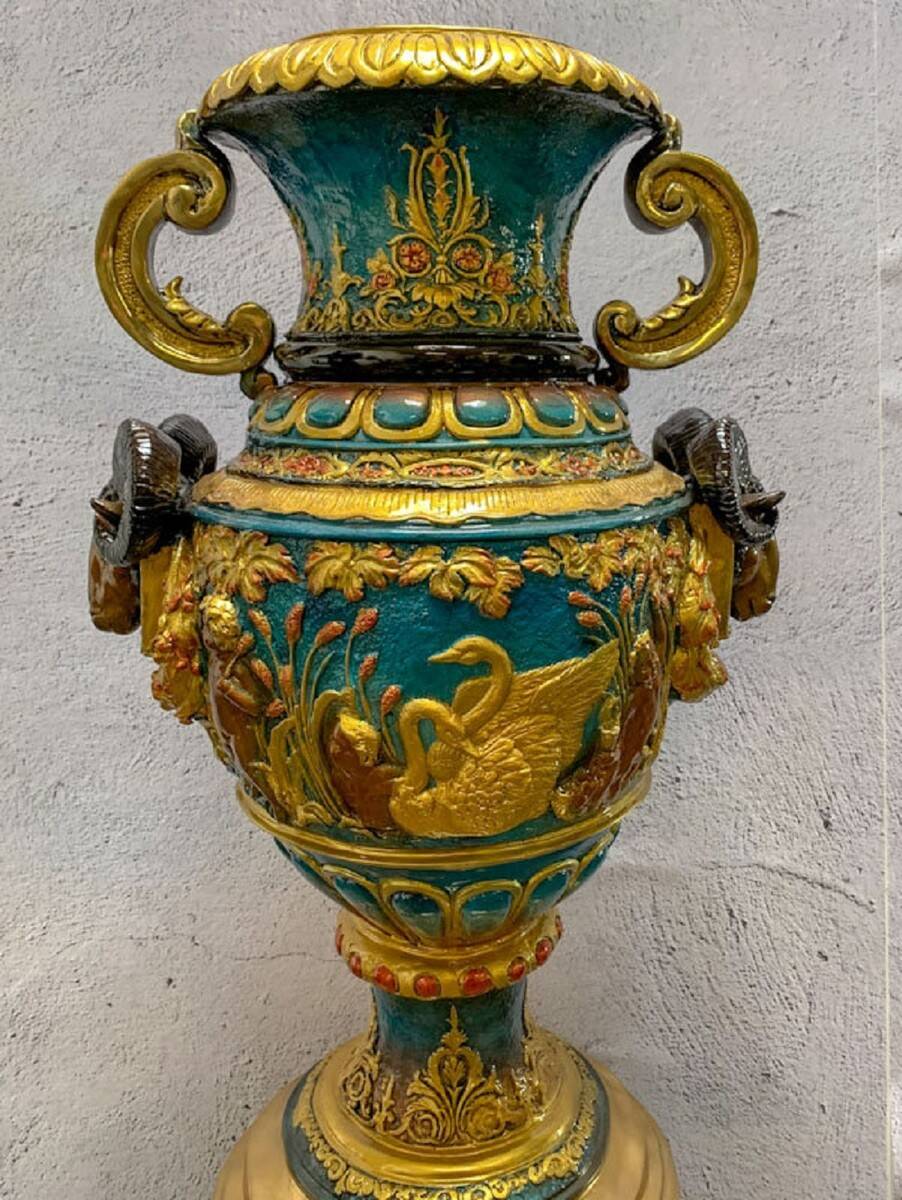 Casa Padrino baroque de luxe vase in multicoloured bronze / gold 53 x 43 x