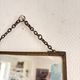 Antique Courteous Mirror Hanging Gallant Scene 19th Century Barber Chainette